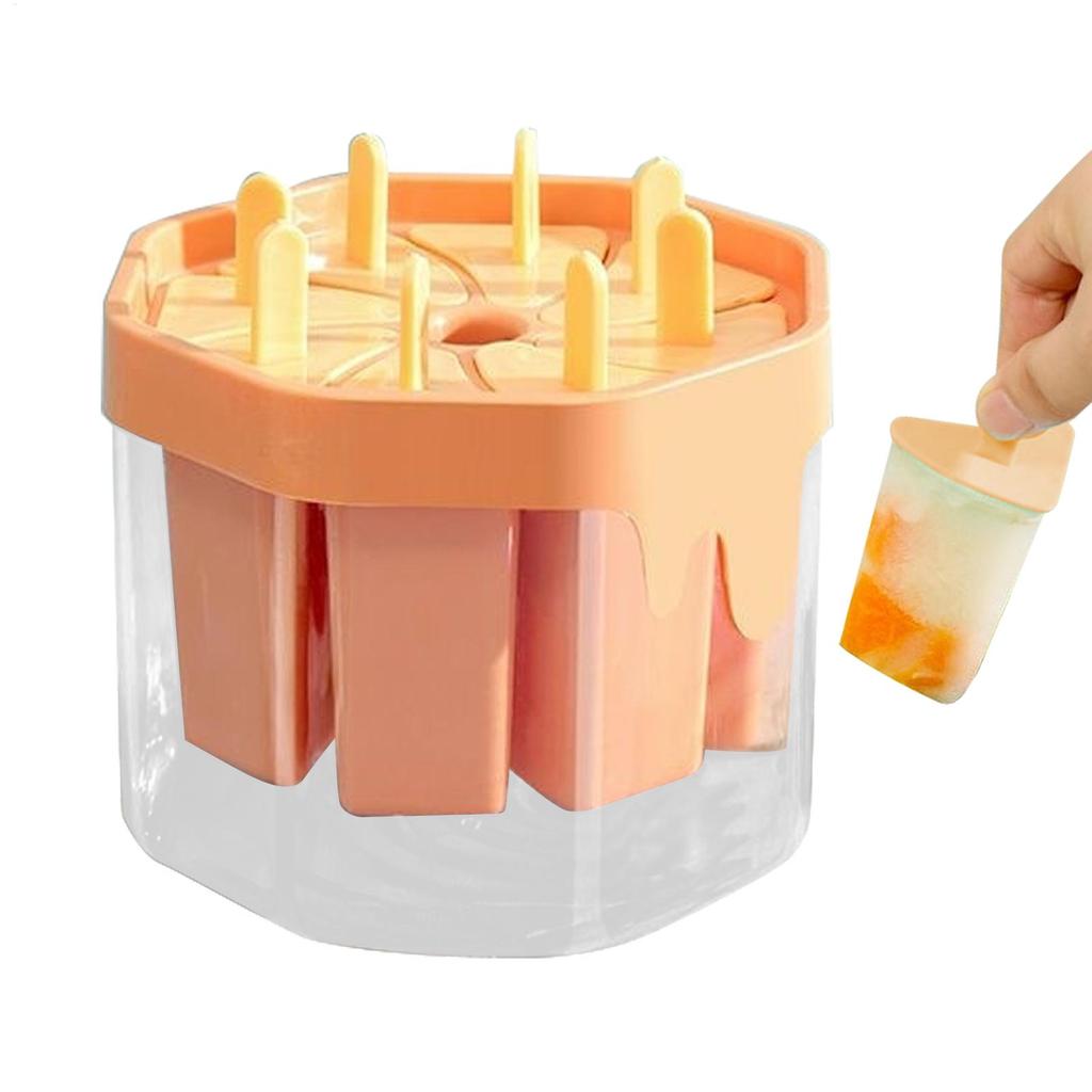 Popsicles Molds Silicone 8 Cavity Popsicles Trays Freezer,Homemade Ice Cream Molds Large Ice Pop Maker Reusable Ice Lolly Mould