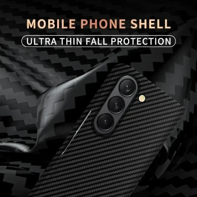 High Texture Kevlar Carbon Fiber Ultra Thin Phone Case for Samsung Galaxy Z Fold 7 6 5 4 3 Shockproof Anti-Drop Protection Cover