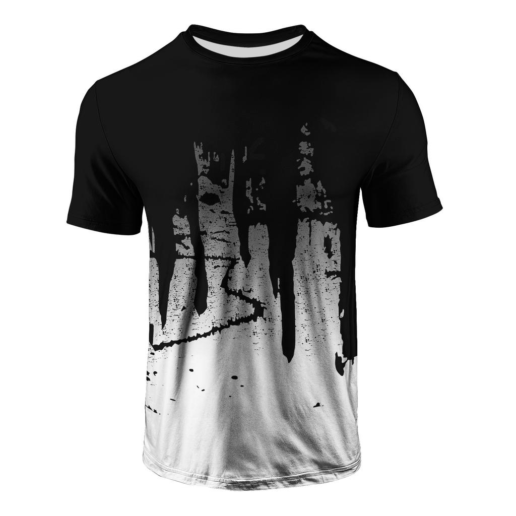 Summer Men's 3D Printed Crew Neck T-Shirt Fashion Versatile Breathable Trend Casual