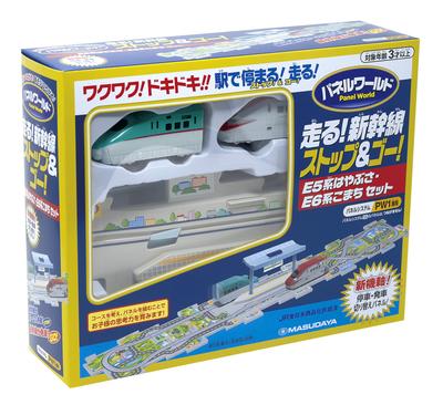 Masudaya Corporation Panel World Shinkansen Stop Go E5 Series Series Komachi Set Train Toy Rail Set Puzzle Battery Operated Ages 3 and Up Run! &