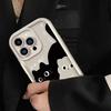 Creative Black & White Cat Phone Case for Apple iPhone 17 Pro Max/16/15/14/13 Pro