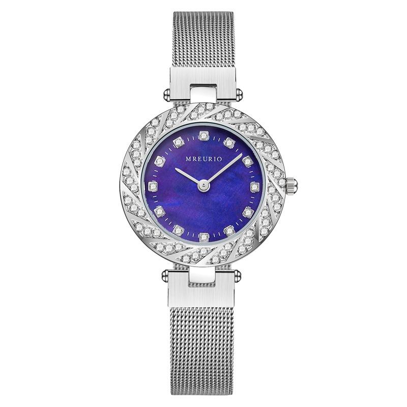 

Женские часы Whirlwind, инкрустированные бриллиантами, женские, студенческие, легкие, роскошные, нишевая, синяя, с корпусом из материнского корпуса Milan, с сетчатым ремнем