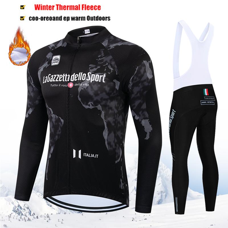 2026 Tour De Giro D'ITALIA Winter Thermal Fleece Cycling Jersey Set Long Sleeve Cycling Clothing MTB Bike Clothes Cycling Suit