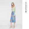 ELLASSAY Retro Straight Denim Skirt