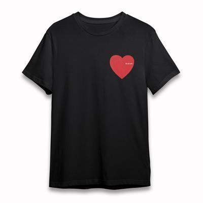 T-shirt Classica Taglie Forti da Donna Cuore Rosso Con You Are Here Posizione Maglietta USA
