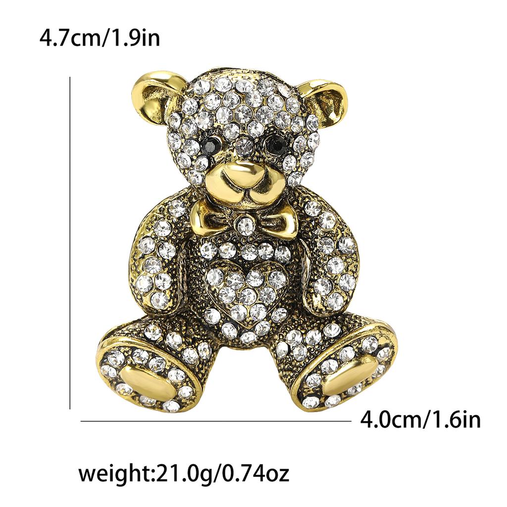 Einfache Persönlichkeit Legierung Strass Bär Brosche Modisch Vielseitig Herren- und Damenanzug Mantel Korsage Schmucknadel