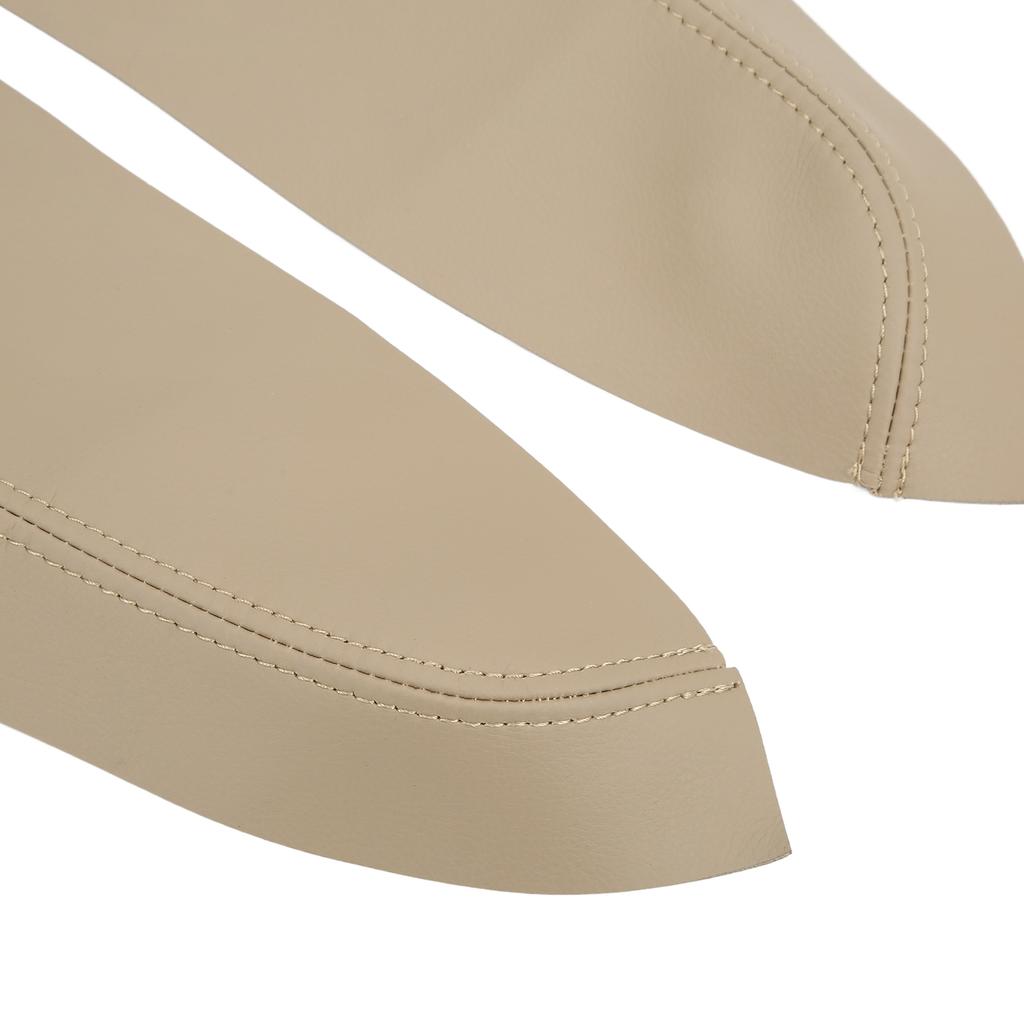 2Pcs/Set Microfiber Leather Front Door Panel Armrest Cover Protector Antiscratch Replacement for Civic 2005‑2011Beige