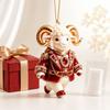2D Flacher Ziegenanhänger Glänzendes Tier Hängende Dekoration Weihnachtsbaumschmuck