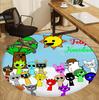 Sprunki Game Pattern Round Rug, Indoor/Outdoor Mat, for Picnic, Gameroom, Bedroom, Office, Living Room, Home Decor Carpet, Birthday Gift