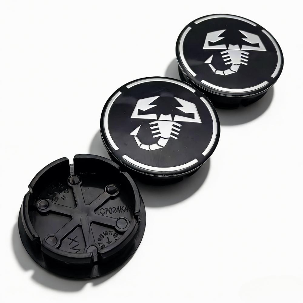 4pcs Scorpion Logo Emblem Badge Car Wheel Center Caps 48MM Clips 42MM Wheels Hub Cap Rim Hubcaps Dust Cover Replace Accessories