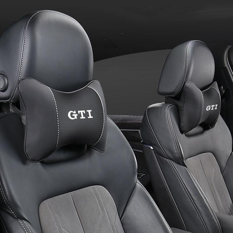 2026 Horké Pro Volkswagen VW 1ks Kožené Auto Logo Opěrka Hlavy Sedadla Ochrana Krku Polštář Pro VW GTI Polo Golf 6 7 8 Passat CC Tigua