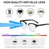 Blue Light Blocking Glasses for Women Men Semi-Rimless Frame Fake Nerd Eyeglasses