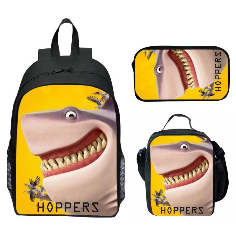 Hoppers Biber Metamorphose Druck 3-teiliges Set Schulrucksack Brottasche Federmäppchen Cartoon Schüler Set
