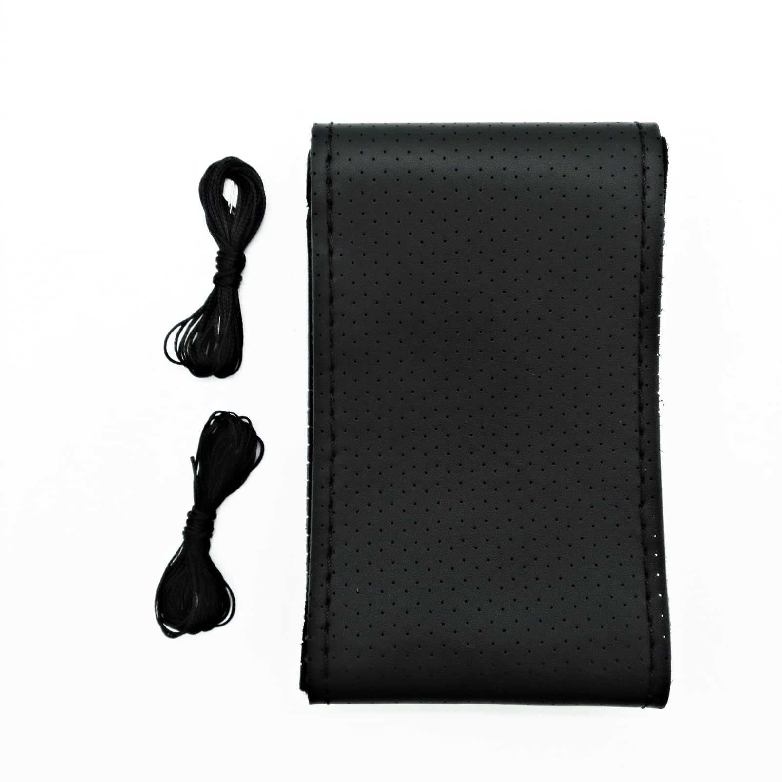 

COZENTA Steering Wheel Cover Genuine Leather Braided 38cm (Black Punching) punching чорний