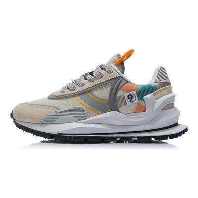 Li Ning Tessuto Pelle Sintetica Scamosciato Comodo Versatile Ammortizzante Antiscivolo Resistente all'Usura Traspirante Scarpe da Corsa Basse AGCR047-8
