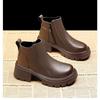 New Style Soft Leather Boots for Women - Versatile Platform Shoes, Casual Ankle Boots