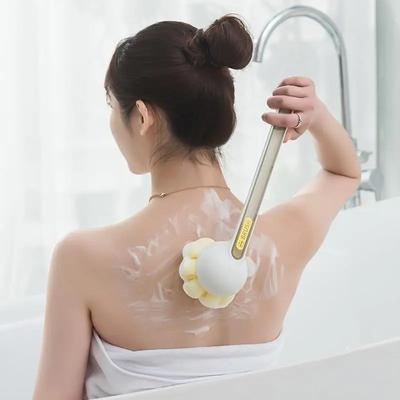 Long Handled Bath Brush Soft Hair Bath Scrubber Household Detachable Shower Tool Back Rub Body Scrubber Bathroom Accessories