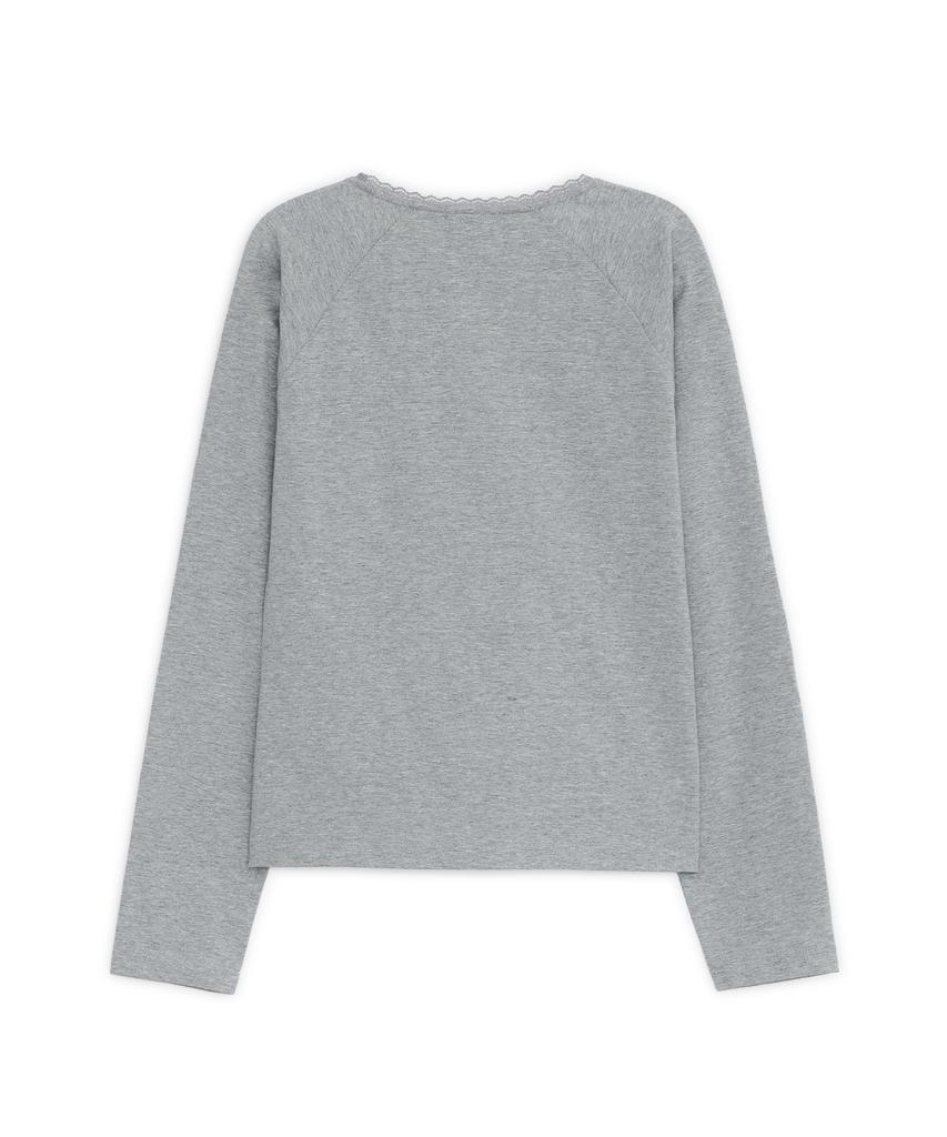 HUG YOUR SKIN Hugyourskin X Felurya Print Top (Melange Grey)