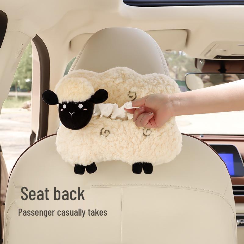 Cartoon Hanging Car Tissue Box - Cute Decorative Pull-out for Armrest
