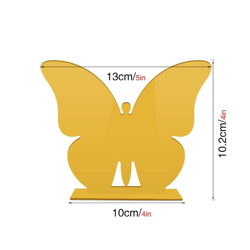 Set of 2 Clear Acrylic Butterfly Table Number Stands Table Place Cards for Parties Gatherings Wedding DIY Table Setting