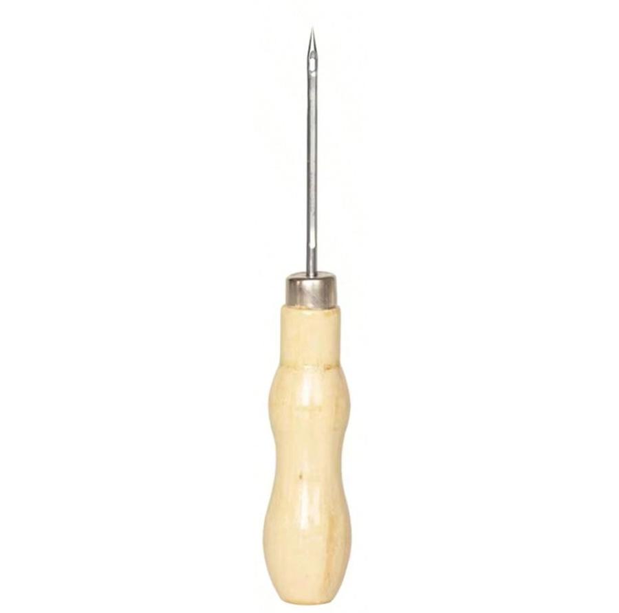 1/2pcs Leather Hand Stitching Awl Tool Leather Craft Hole Punch Tool Wood Handle Steel awl Craft Stitching Leather Tools