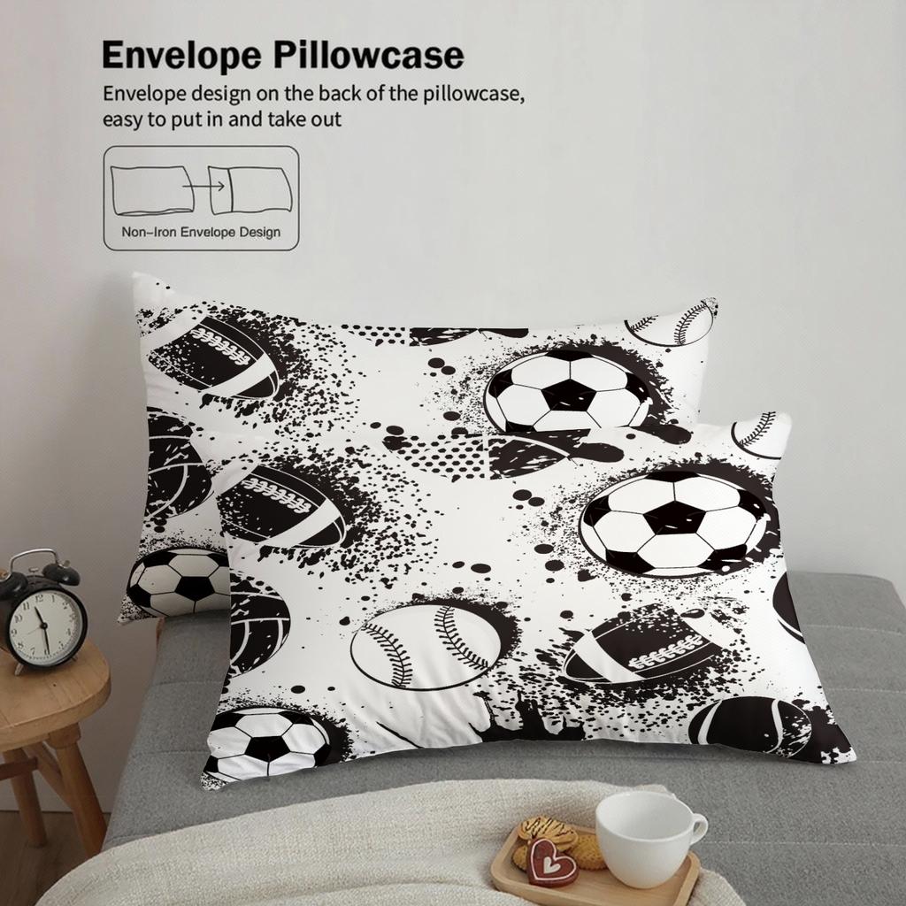 Set Biancheria da Letto 3 Pezzi Cartone Animato Calcio Stampa 3D Spazzolato Confortevole Copripiumino King Queen Twin Singolo Regalo di Compleanno Decorazione Stanza