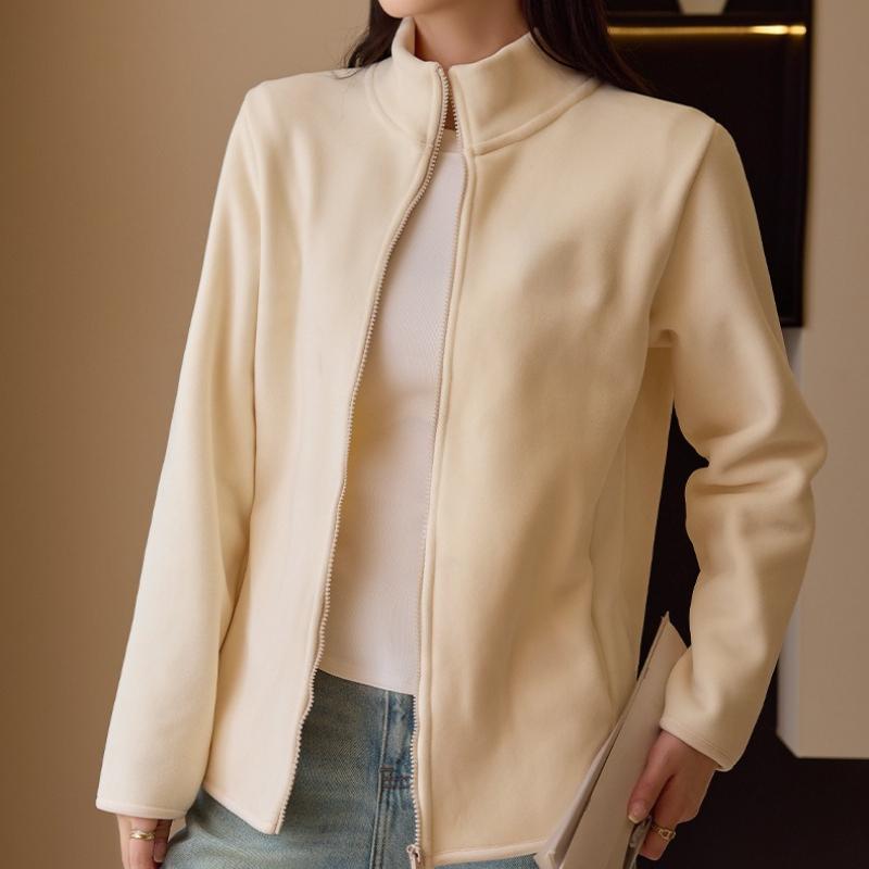 Женское осенне-зимнее пальто с воротником-стойкой — фото 2