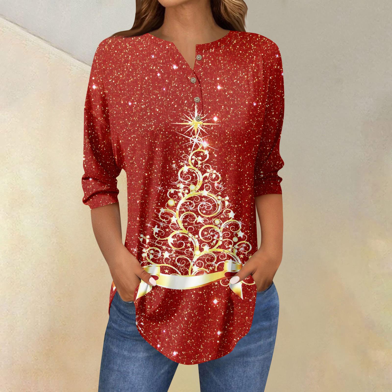 

Футболки женские осенние повседневные рубашки с длинным рукавом 3/4 на пуговицах толстовка винтажный топ пуловер XL арбуз красный