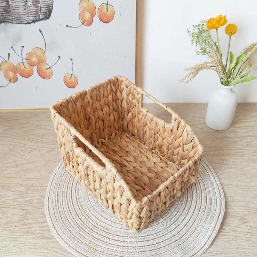 User Friendly Water Hyacinth Storage Basket Decorative Home Accent Multipurpose Use Scandinavian Storage Bin