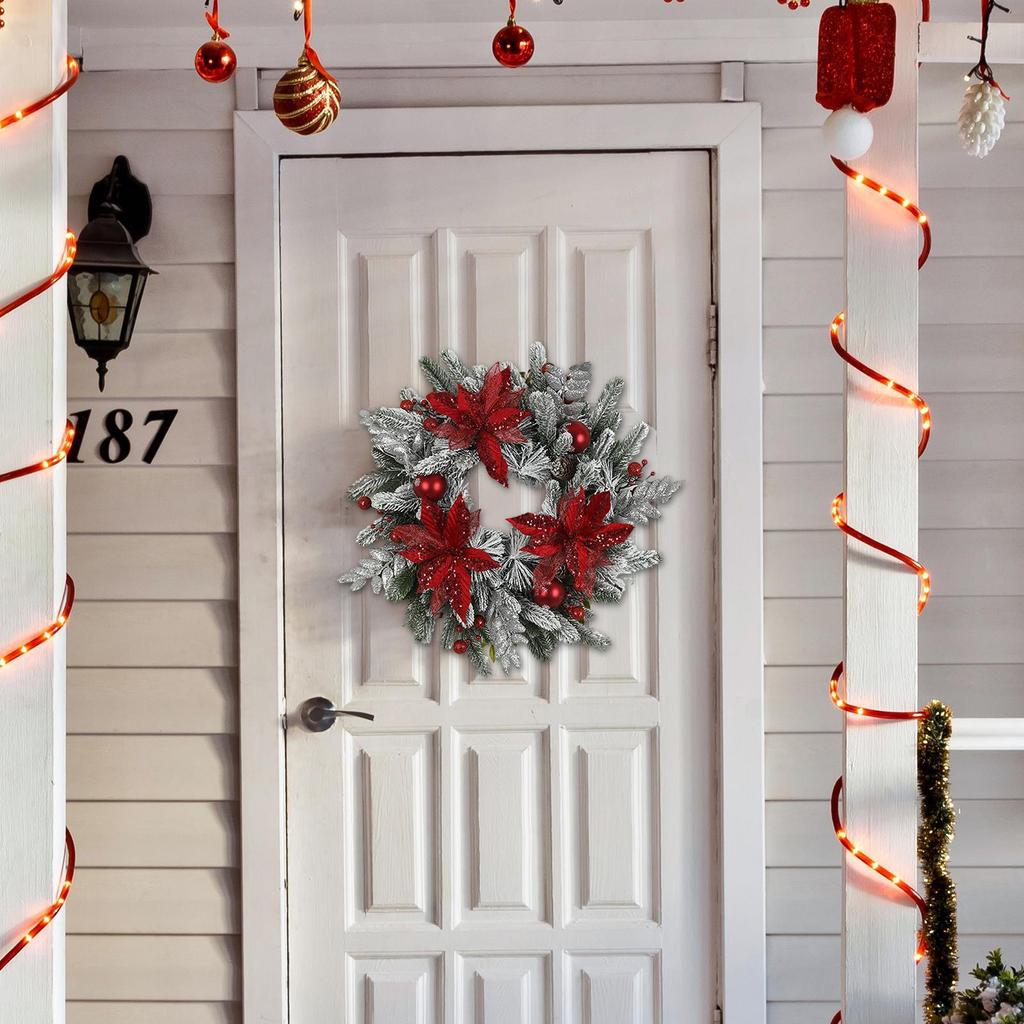 Christmas Wreath Door Garland Reusable Pinecone Hanging Xmas Decoration for Front