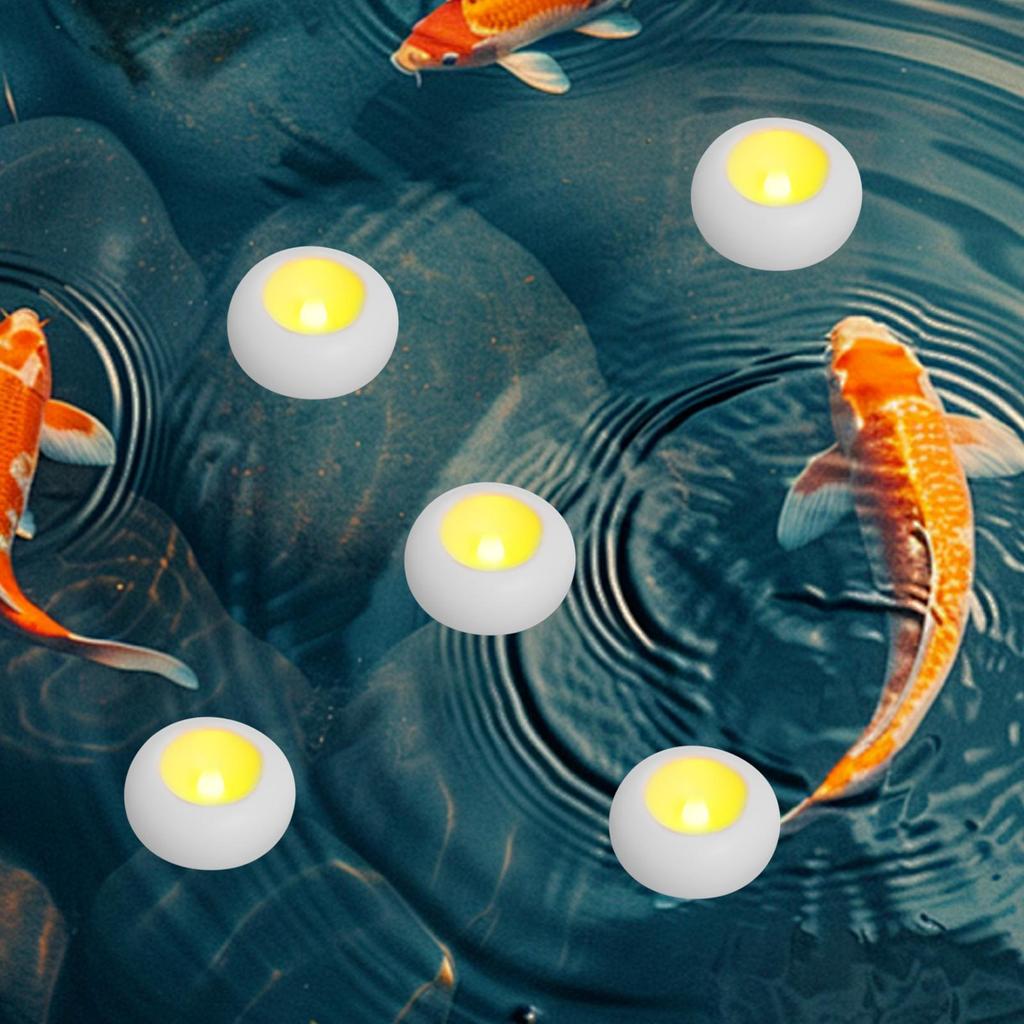 12pcs Floating Candle Lamp Flameless Tea Light Electronic Waterproof LED Light Water Activated For Wedding Party Pool Spa Decor