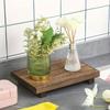 Wood Tray Pedestal Stand Bathroom Decor Wooden Vanity Hands Soap Scented Candle Storage Holder Tray Kitchen Seasoning Holder