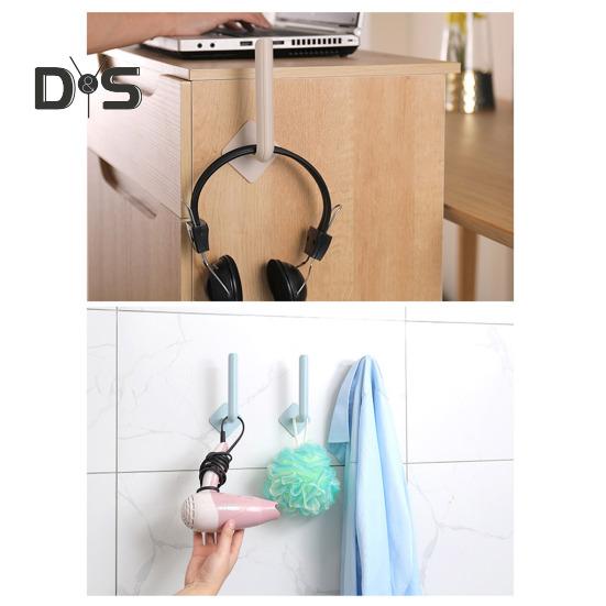 3Pcs Wall Hook Strong Load-Bearing Waterproof L-Shaped Traceless Hanger Traceless Bathroom Kitchen Hook