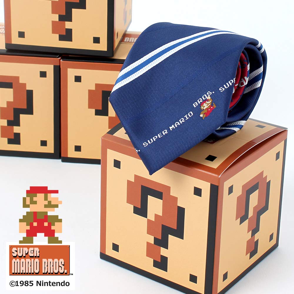 [Dress Code 101] JUN-MARIO Men's Custom Mario Character Tie, Size 2 (Blue), Japan, Free Size