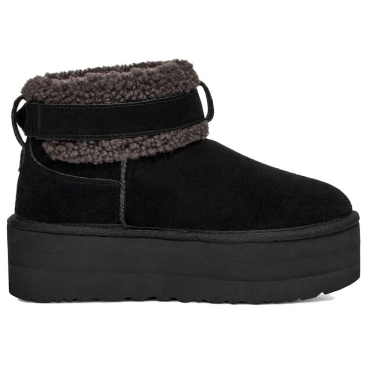 UGG Sheepskin Versatile Comfortable Trendy Fashion Short Snow Boots Women boots Black 1144041-BLK