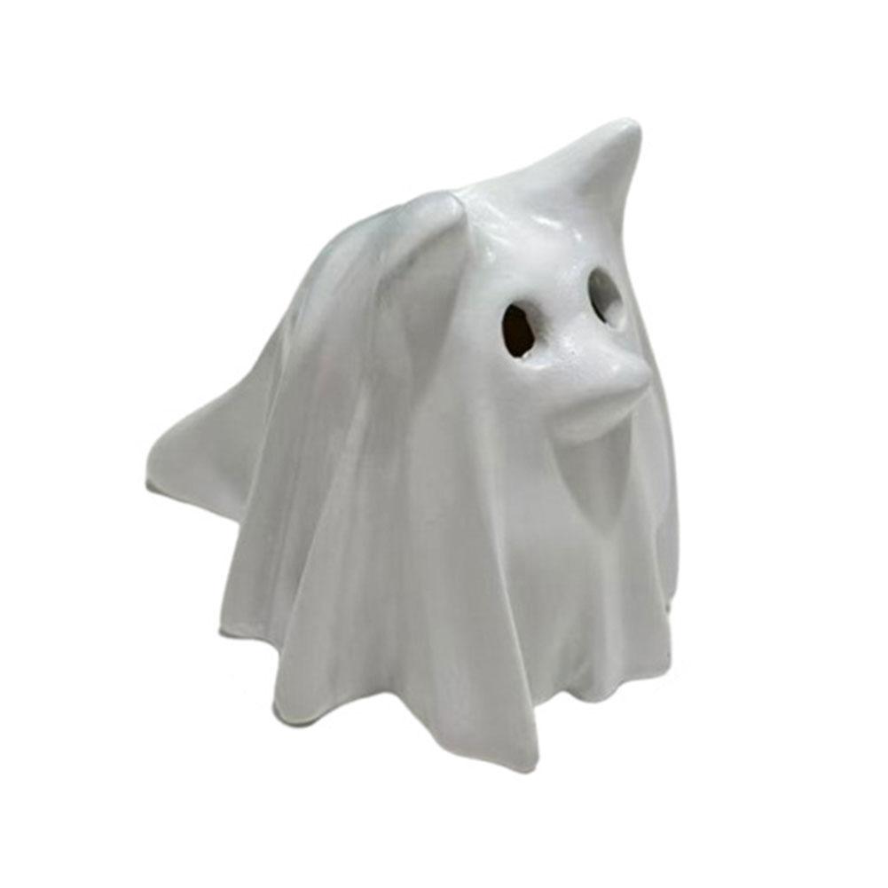 

Halloween Ghost Decor with LED Night Lights Resin Crafts Cute Dog Model Resin Puppy Ornament for Home Party Display