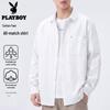 PLAYBOY Men's Cotton Casual Long Sleeve Shirt Jacket