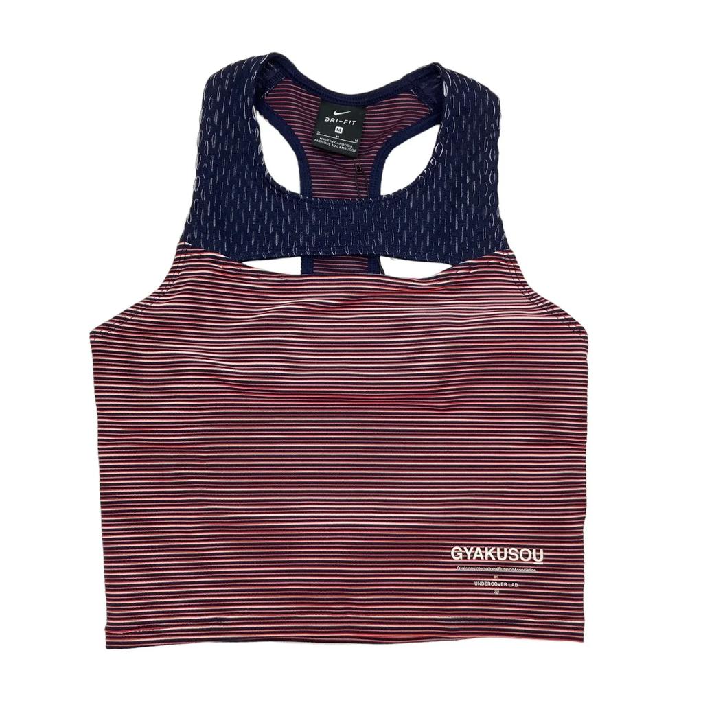Nike X Gyakusou Striped Running Crew Neck Crop Tank Women Tops Red CU1584-498