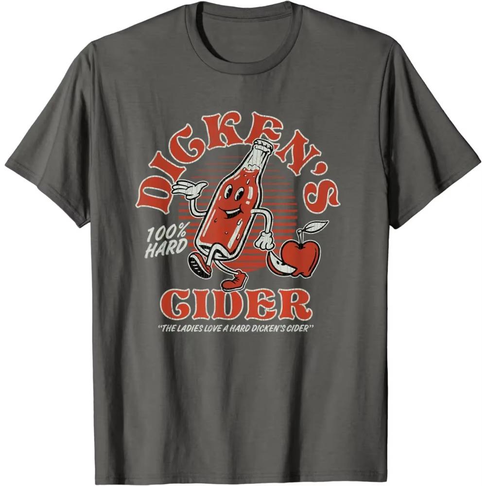 Funny Hard Cider Adult Humor Retro Vintage Mascot Joke T-Shirt