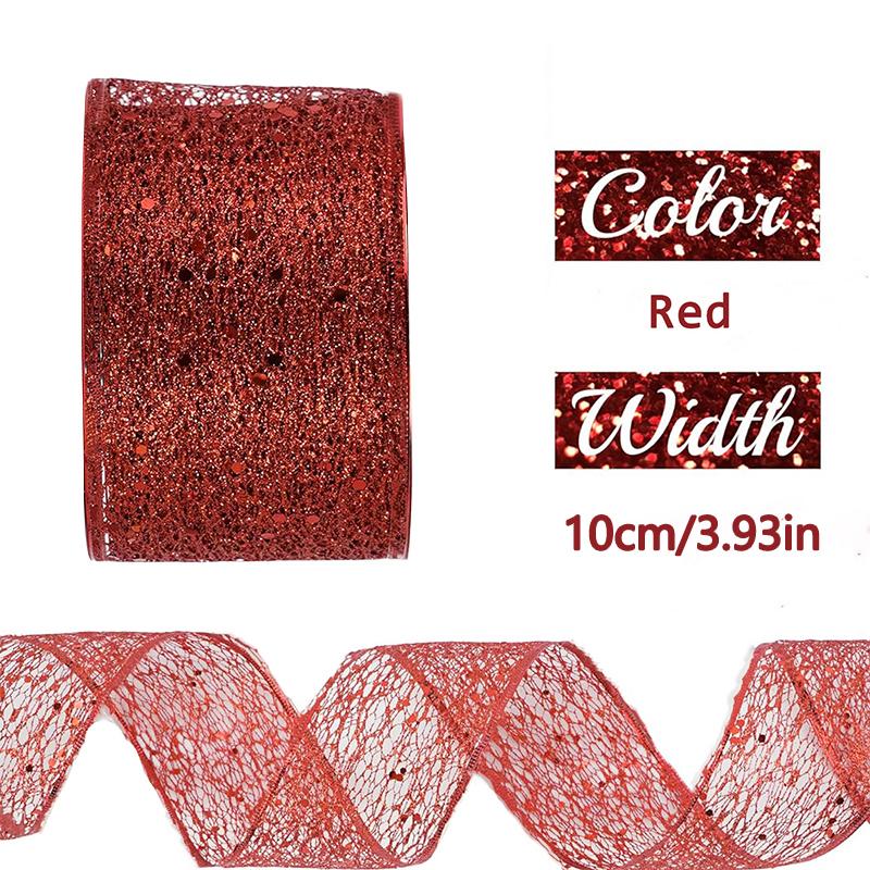

1 рулон декоративного материала бант день рождения марлевая лента рождественский аксессуар для рукоделия подарочная упаковка золото серебро красный свадьба 2 м/3 м/5 м 3m красный