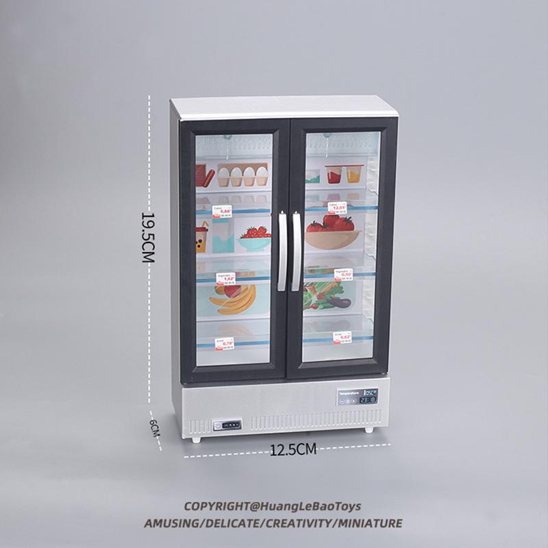 Kids' Mini Double-Door Play Fridge & Freezer Set for Pretend Play