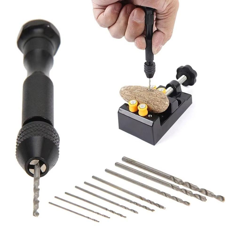 Tiny Mini Micro Aluminum Hand Drill Mini Drilling Rotary Tools Jewelry Tool Micro Twist Bit