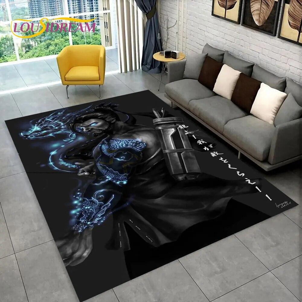 Overwatch Game Gamer DVA  Area Rug,Carpet Rug for Home Living Room Children's Bedroom Sofa Doormat Decor,kids Non-slip Floor Mat