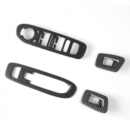 Carbon Fiber Door Window Lift Switch Cover for Jeep Compass 2017- Interior