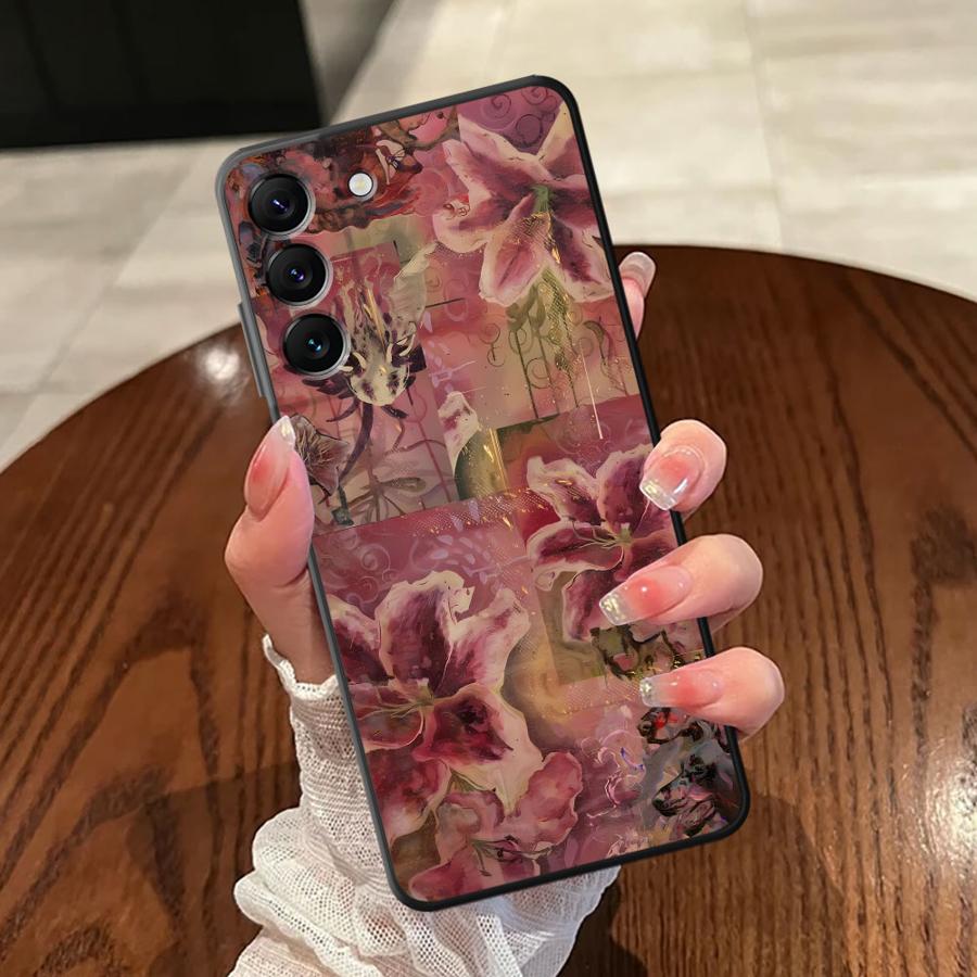 Phone Cover Case for Samsung Galaxy A26 A72 A23 A22 A25 A71 A32 A53 A35 A55 A41 A24 A52 A36 A73 A51 Lily Orchid Flower Print