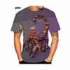 Letní móda Štír 3D potisk Unisex Cool tričko Vtipné Štír potisk Krátký rukáv Velikost