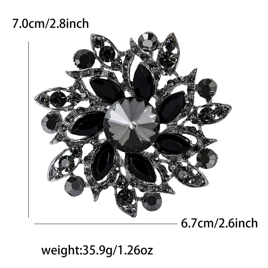 Popular Exquisite Alloy Rhinestone Glass Brooch High-End Temperament Women'S Suit Coat Corsage Jewelry Pin