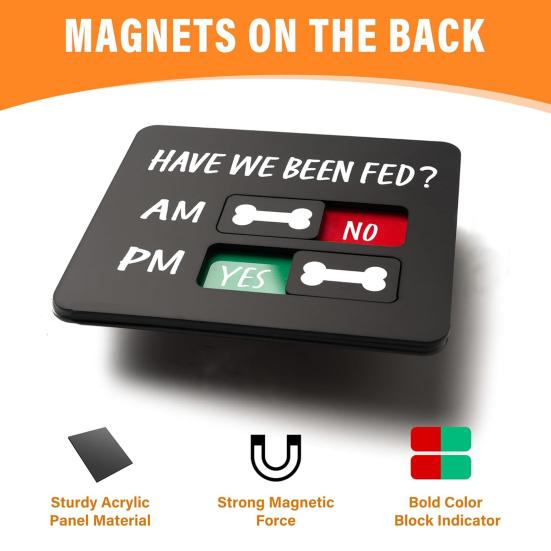 Semn Memento Hranire Animale de Companie cu Magnet Diagramă Hranire Câine Pisică cu Tracker AM/PM Am Hrănit Da Nu Panou Glisant Zilnic Hrană Animale de Companie Magnet Frigider
