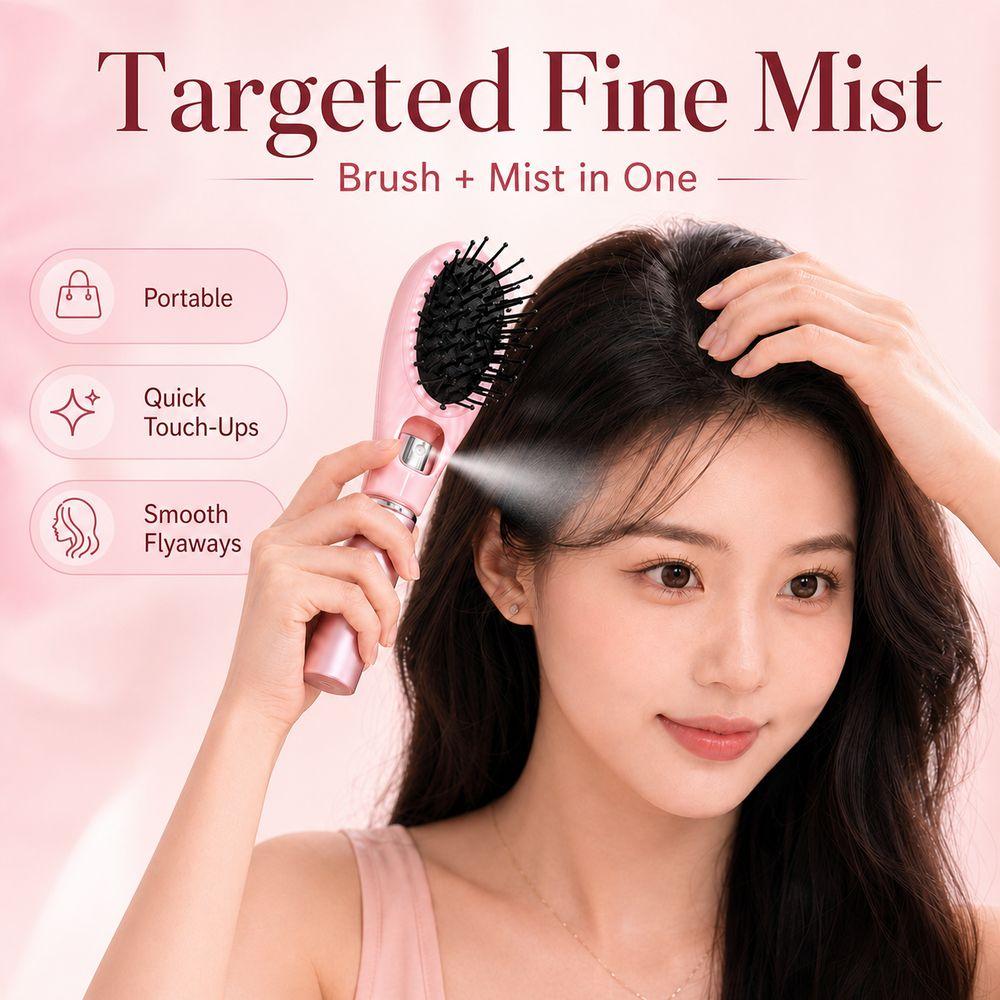 Anti-Static Spray Hair Brush Fine Mist Massage Hair Brush New Spray Massage Comb Daily Hair Care
