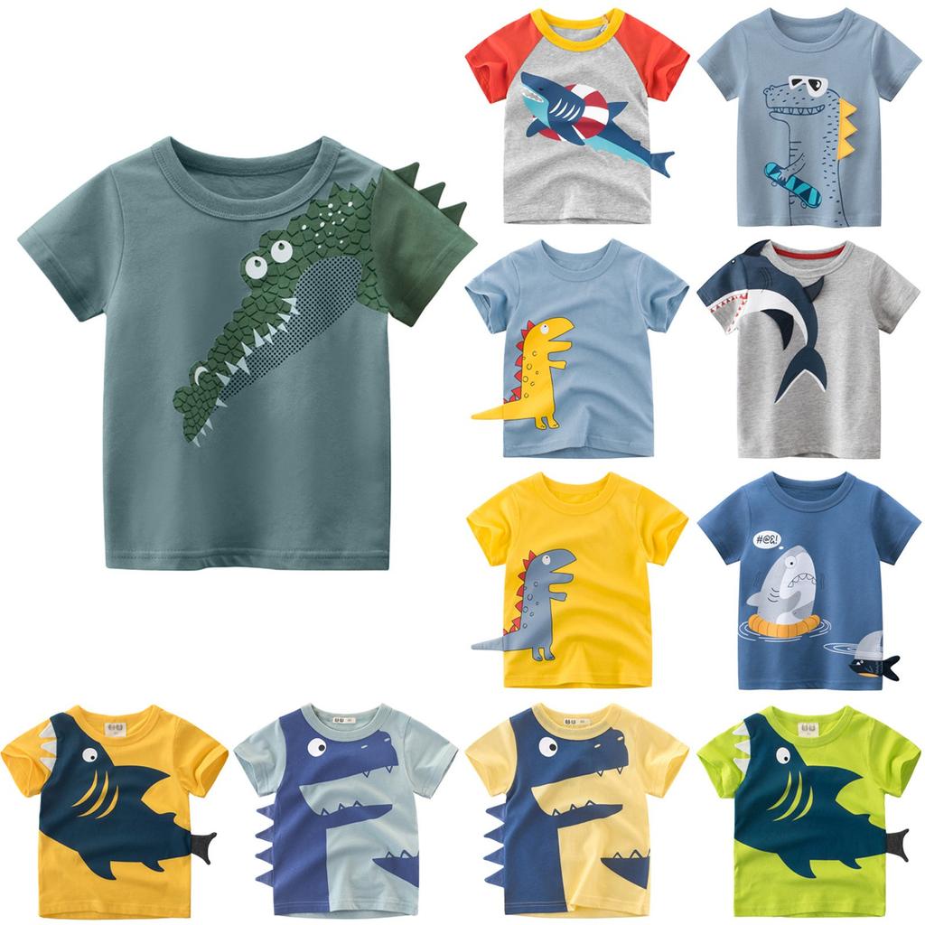 Unisex Baby T-Shirt Cotton Cute Cartoon  Print Tops For 1-7 Years Old